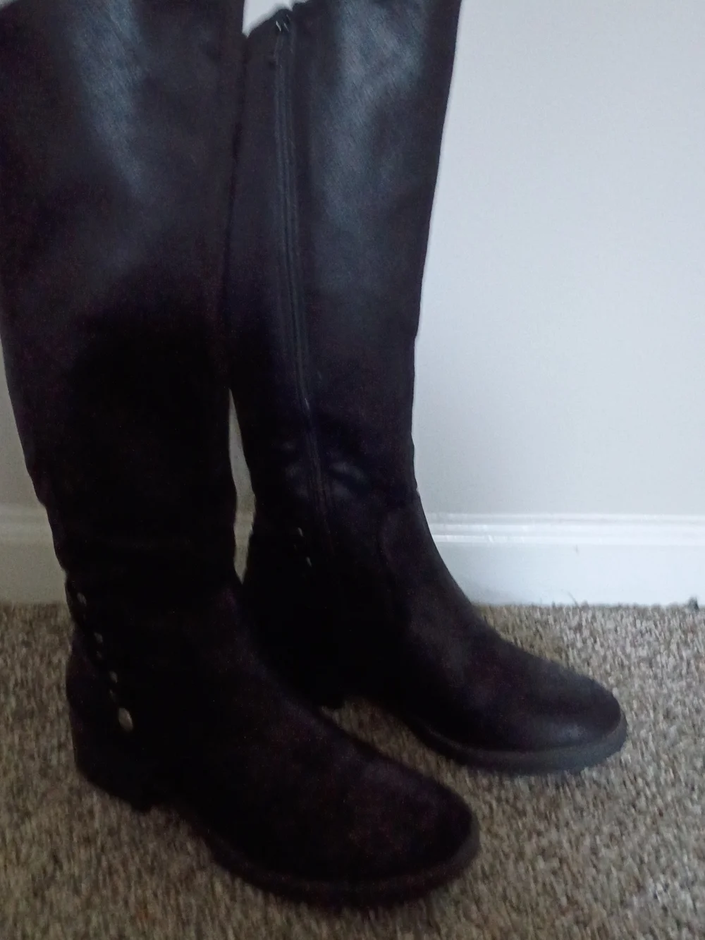 BareTraps Black Over-the-Knee Zip Riding Boots